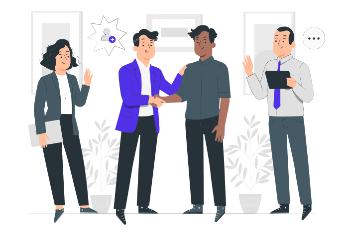 Graphic showing the hiring process with employers and candidates
