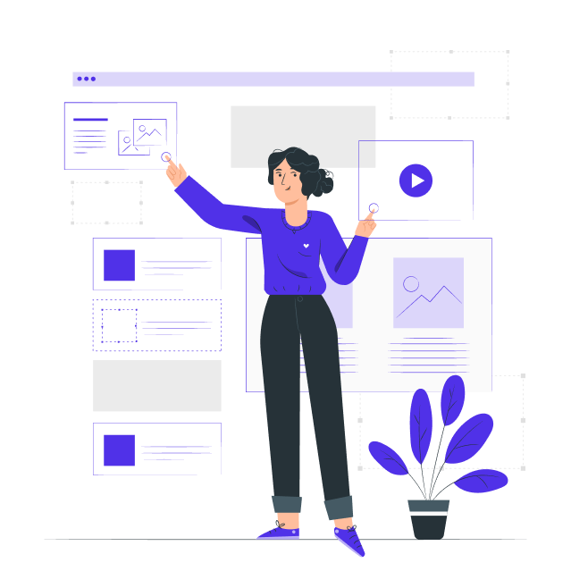 Illustration of a girl highlighting Centrajob features